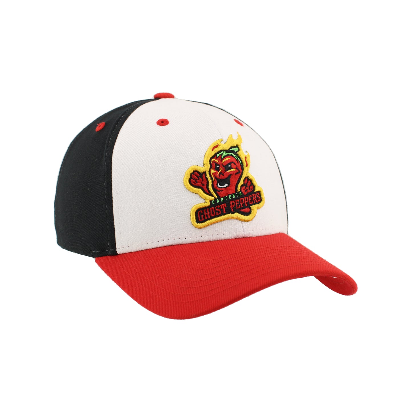 Gastonia Ghost Peppers Wht/Blk/Red ZH Fitted Hat