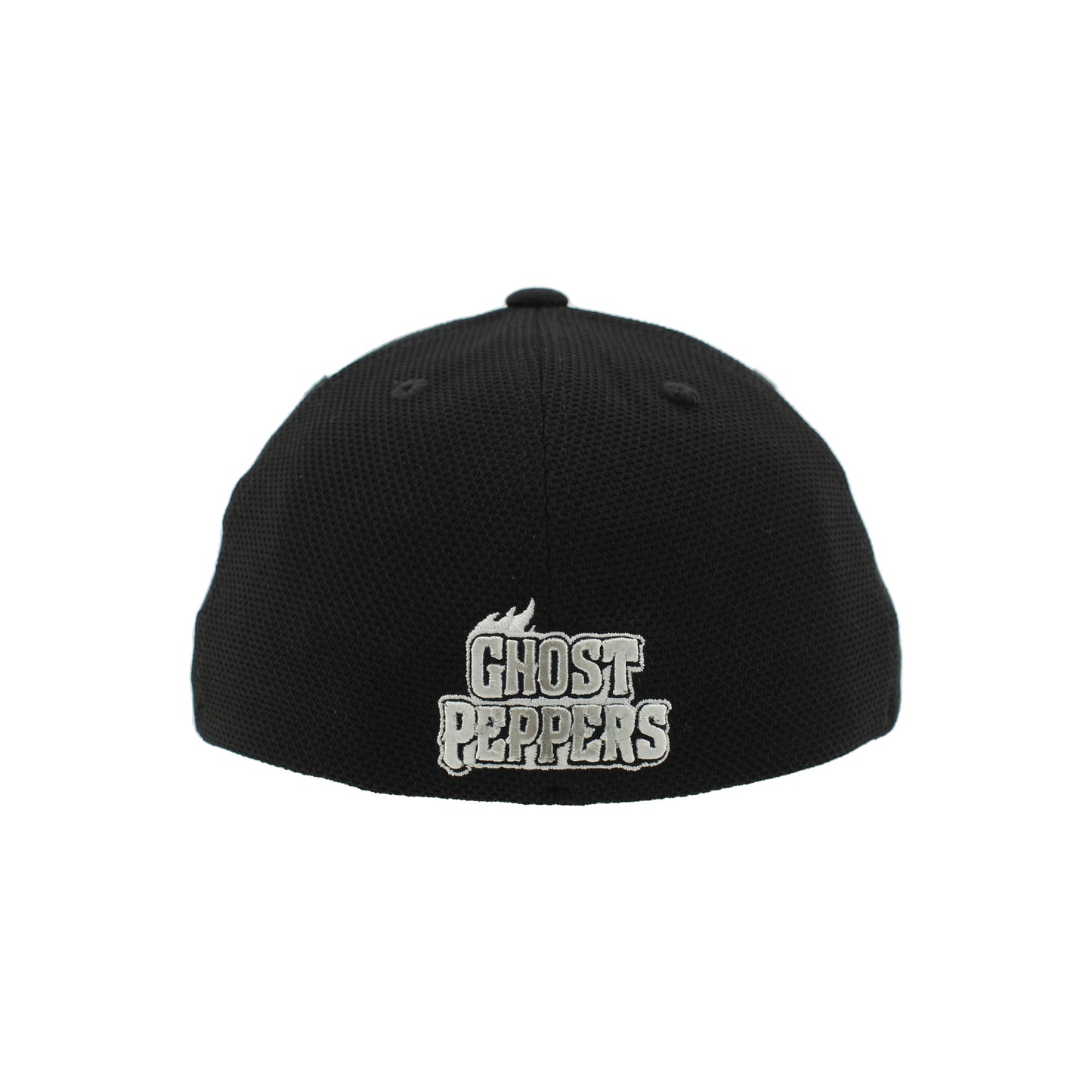 Gastonia Ghost Peppers Black Silver Smash Logo Fitted Hat