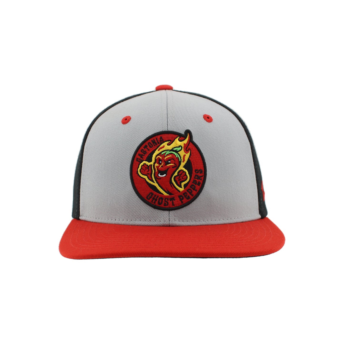 Gastonia Ghost Peppers Z11 Gry/Blk/Rd Round Logo Hat