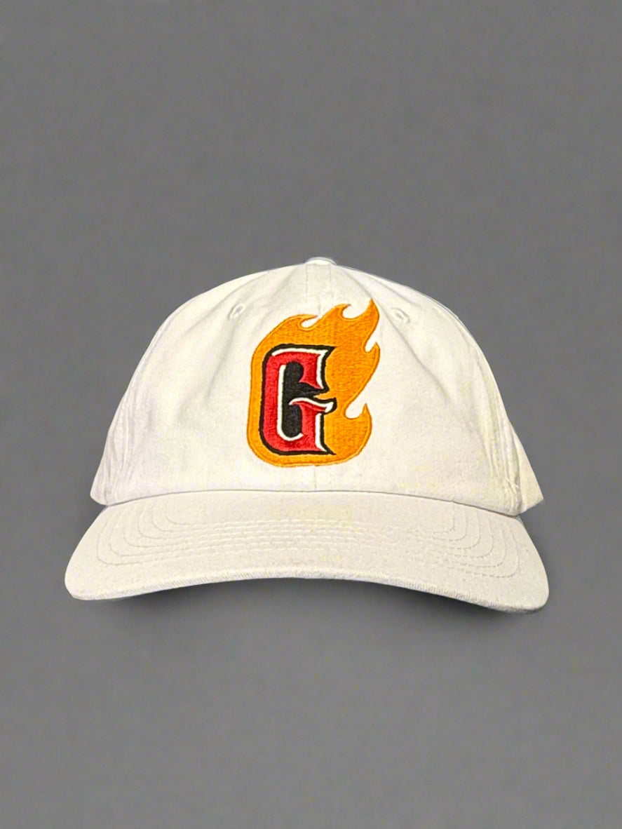 Gastonia Ghost Peppers White Relaxed Flaming G Hat