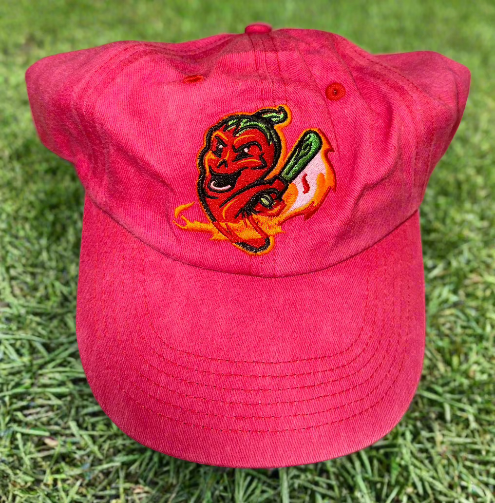 Gastonia Ghost Peppers Washed Red Relaxed Batting Pepper Hat