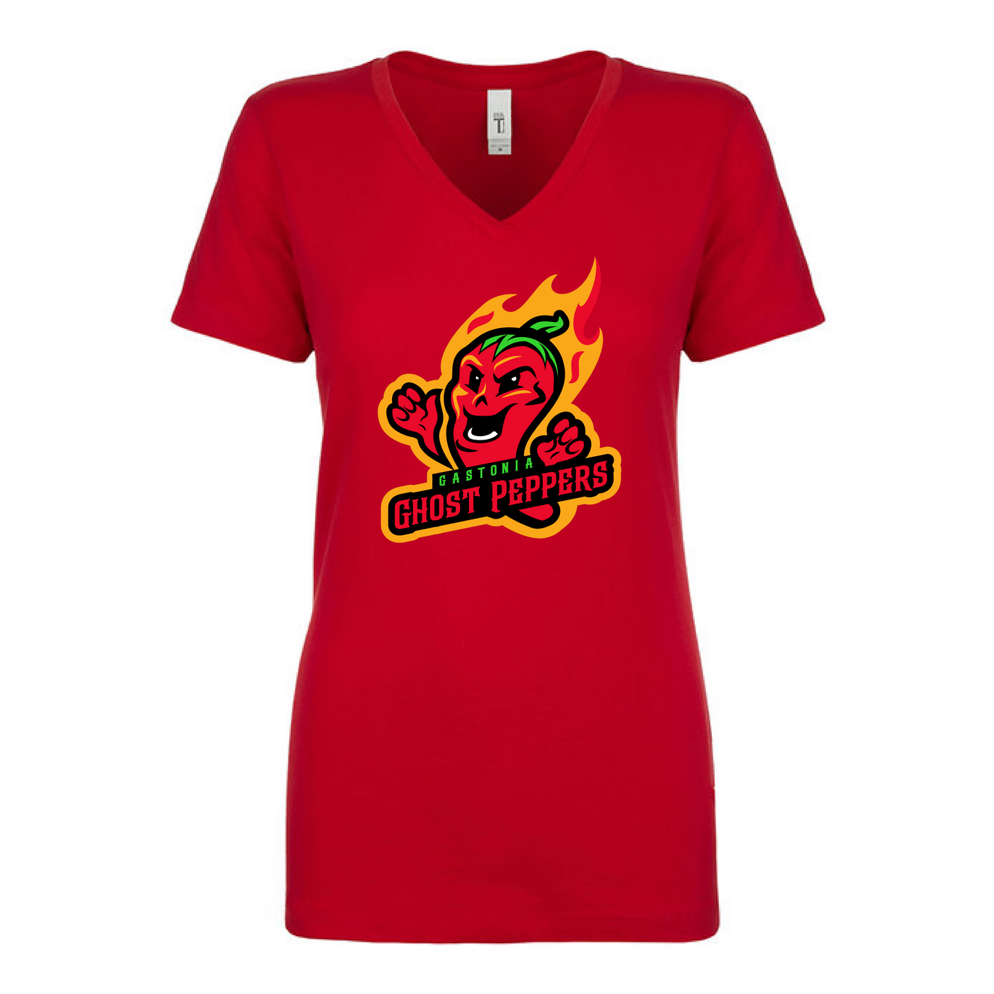 Gastonia Ghost Peppers Women's Red Ideal V-Neck T-Shirt