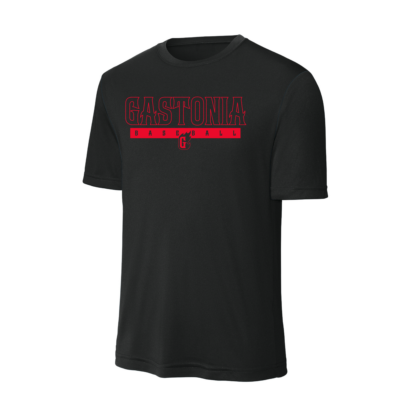 Gastonia Ghost Peppers Black Polyester Wicking Tee