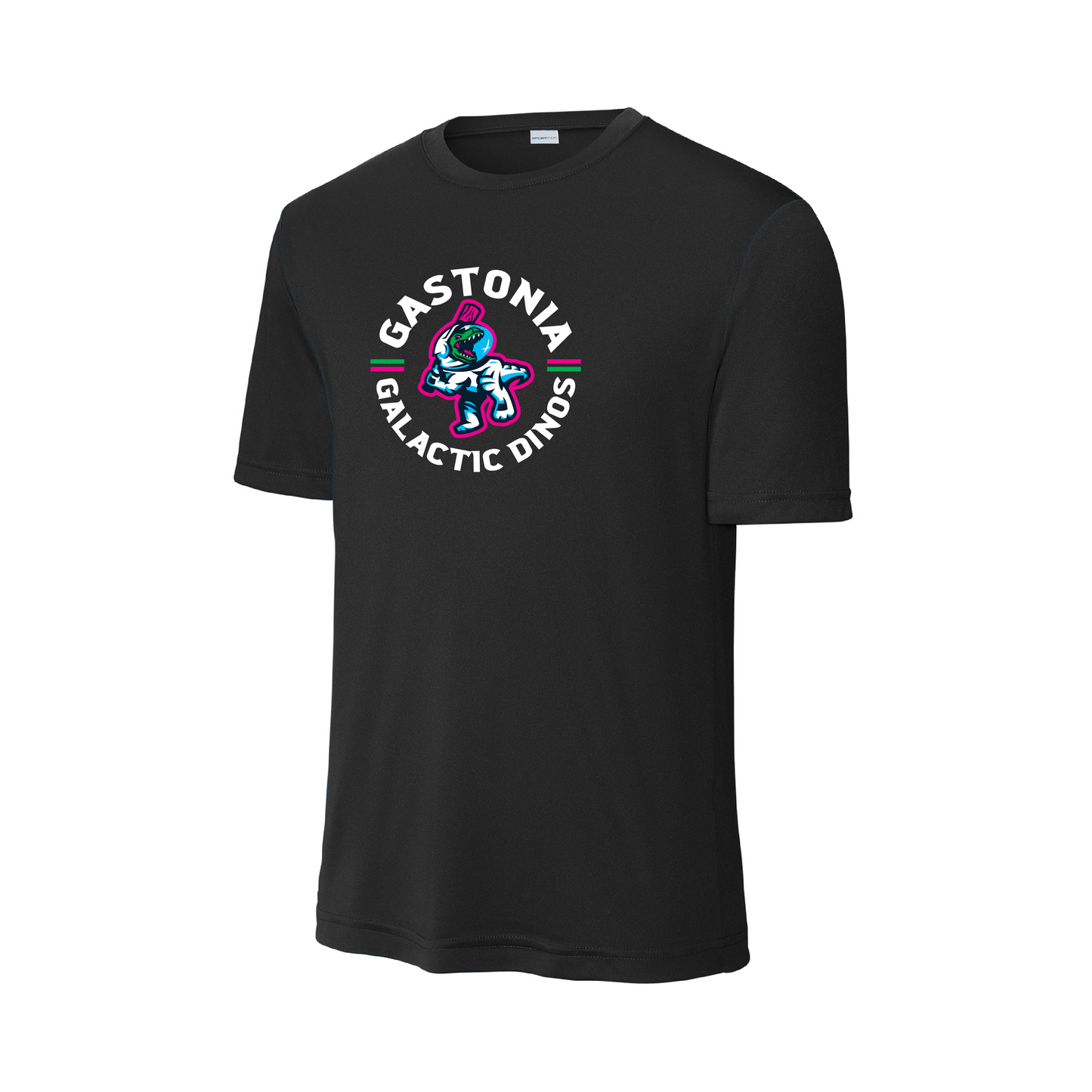 What If Galactic Dinos Black Circle Logo Tee