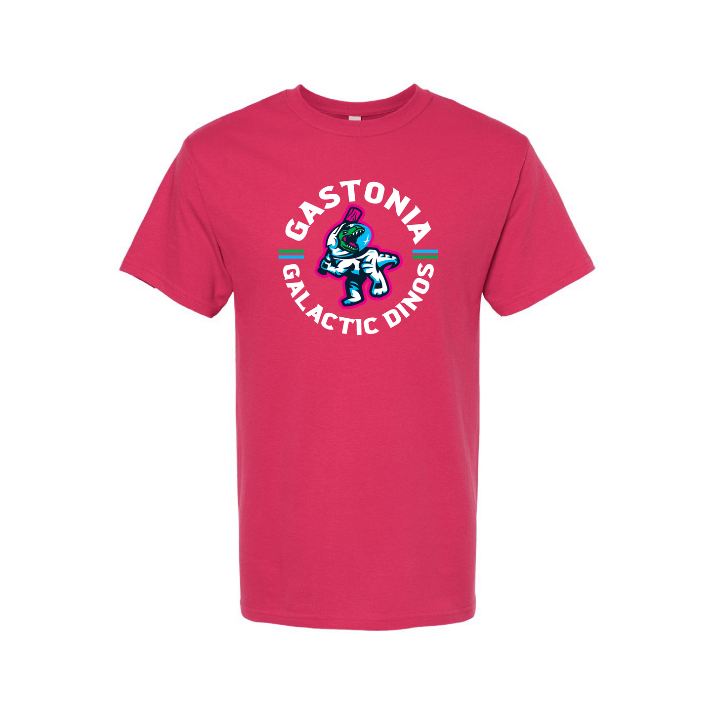 What If Galactic Dinos Pink Soft Touch Youth Tee