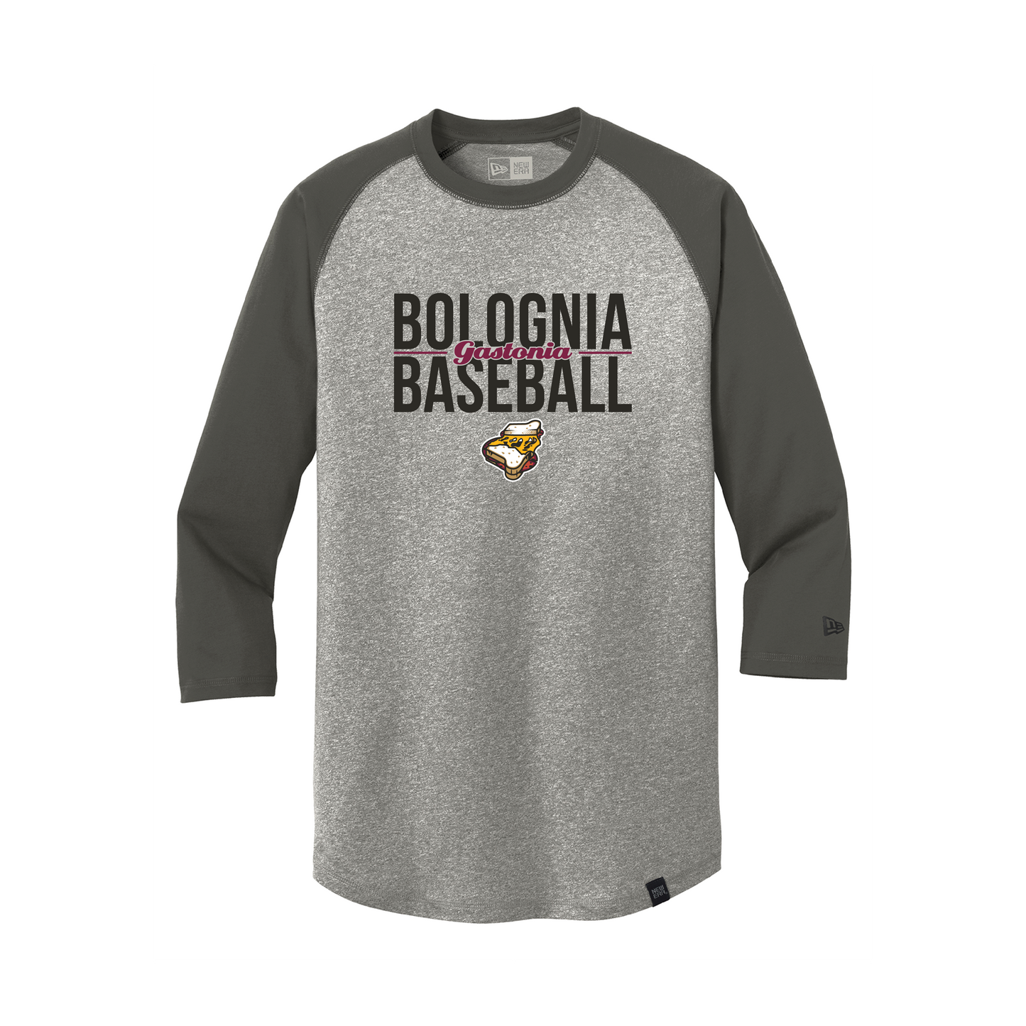 What If Bolognia New Era 3/4 Sleeve Raglan Tee - Graphite