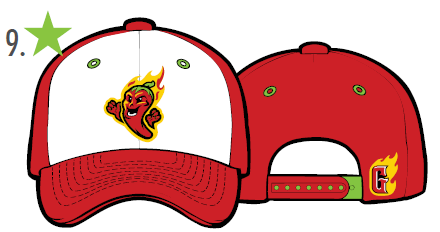 Gastonia Ghost Peppers Red/Wht Official 3D Competitor Hat
