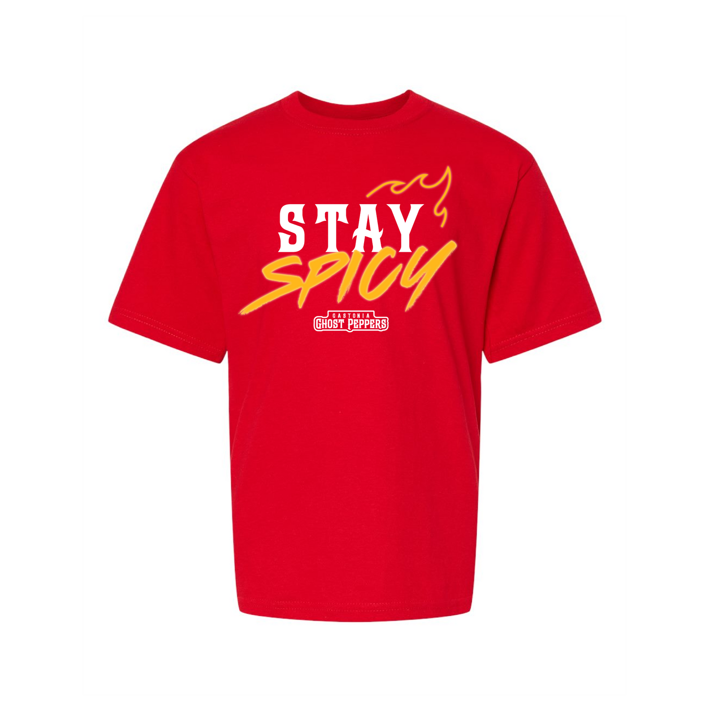 Gastonia Ghost Peppers Youth Red Stay Spicy Tee