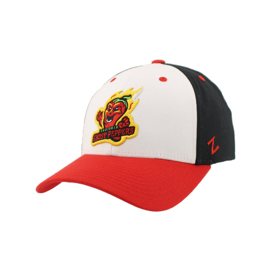 Gastonia Ghost Peppers Wht/Blk/Red ZH Fitted Hat