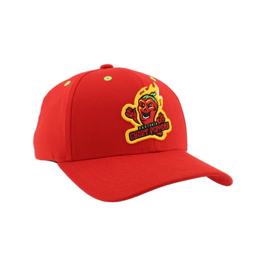 Gastonia Ghost Peppers Red ZH Fitted Combo Logo Hat
