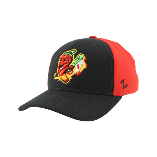 Gastonia Ghost Peppers BP ZH Black/Red Fitted Hat