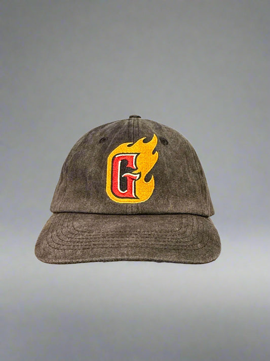 Gastonia Ghost Peppers Washed Black Relaxed Flaming G Hat