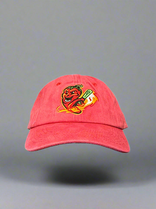 Gastonia Ghost Peppers Washed Red Relaxed Batting Pepper Hat