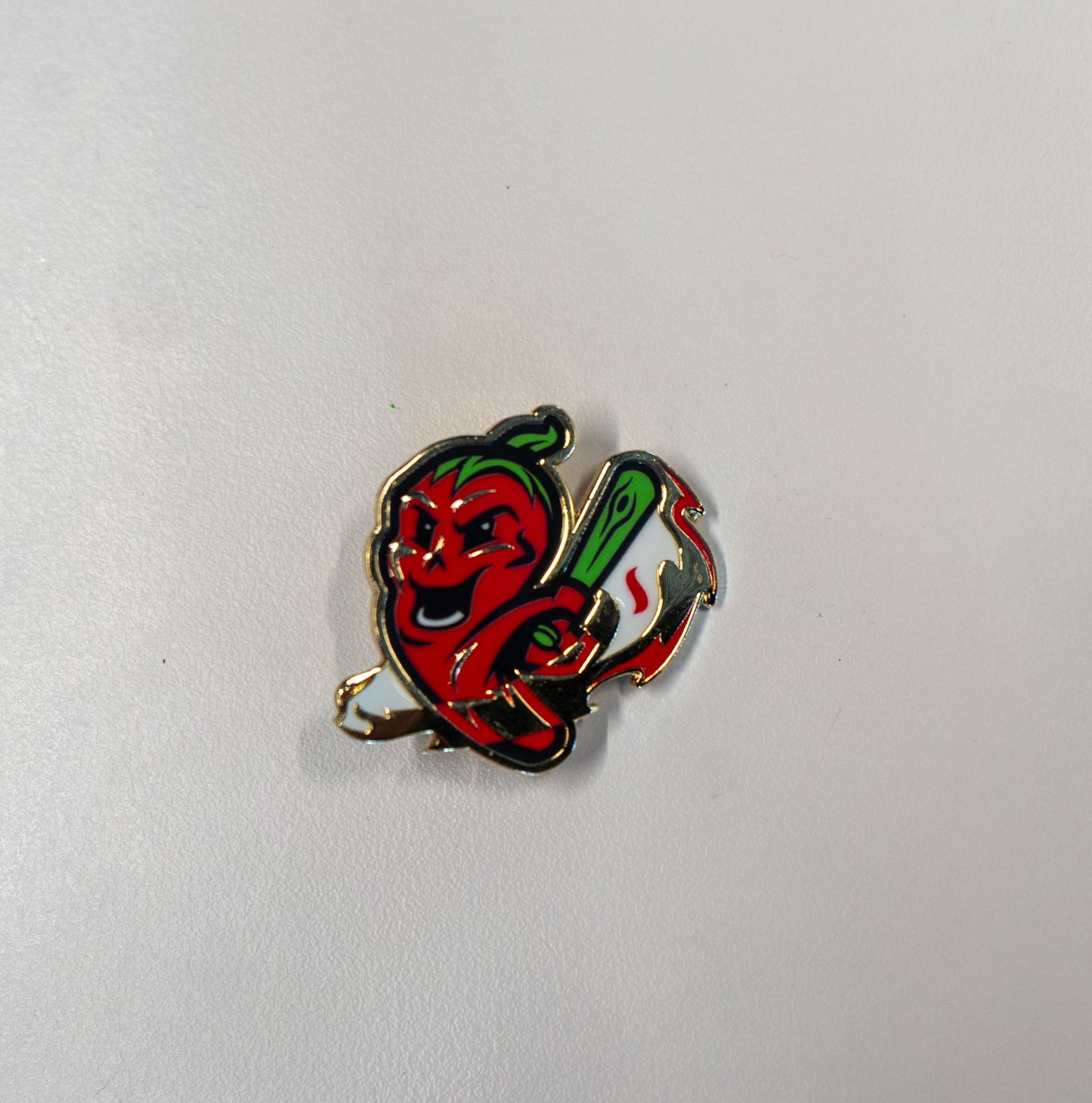 Ghost Peppers Batting Logo Gold Pin