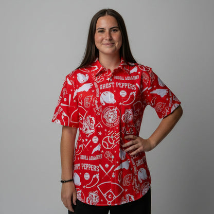 Ghost Peppers Red Button Down Shirt
