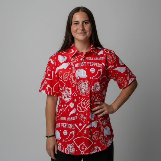 Ghost Peppers Red Button Down Shirt