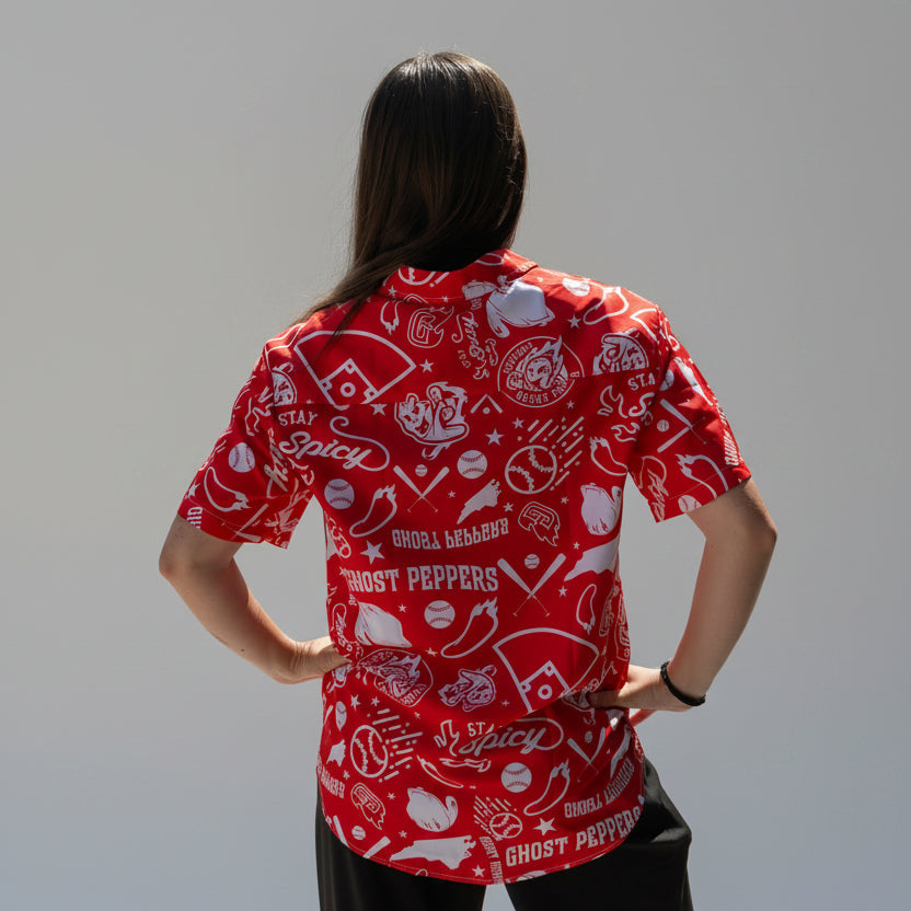 Ghost Peppers Red Button Down Shirt
