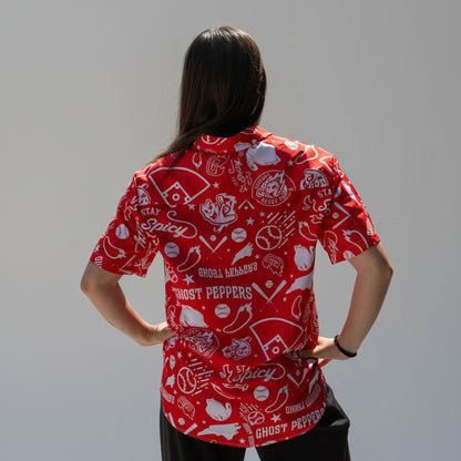 Ghost Peppers Red Button Down Shirt