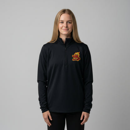 Ghost Peppers Combo Mark Black Embroidered 1/4 Zip Pullover