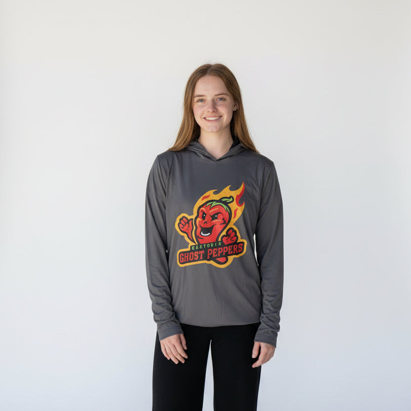 Ghost Peppers Smoke Grey Primary Long Sleeve Hoodie
