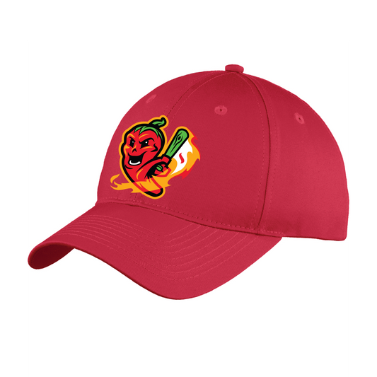 Gastonia Ghost Peppers Youth Red Bat Logo Twill Cap