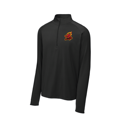 Ghost Peppers Combo Mark Black Embroidered 1/4 Zip Pullover
