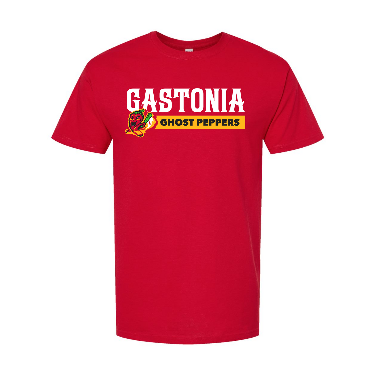 Gastonia Ghost Peppers Red Wordmark Tee