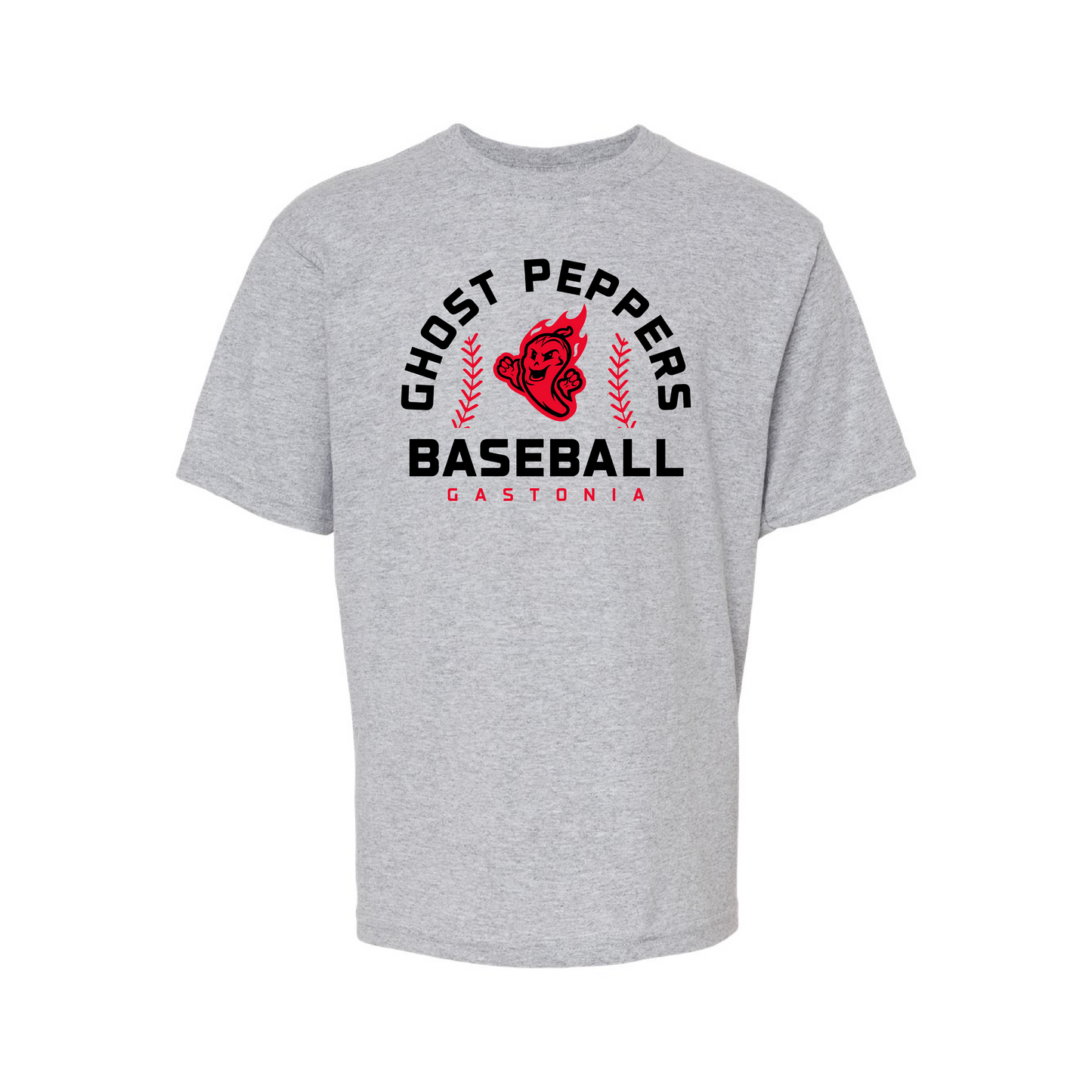 Gastonia Ghost Peppers Youth Gray Preshrunk Cotton Tee