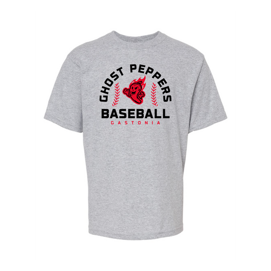 Gastonia Ghost Peppers Youth Gray Preshrunk Cotton Tee