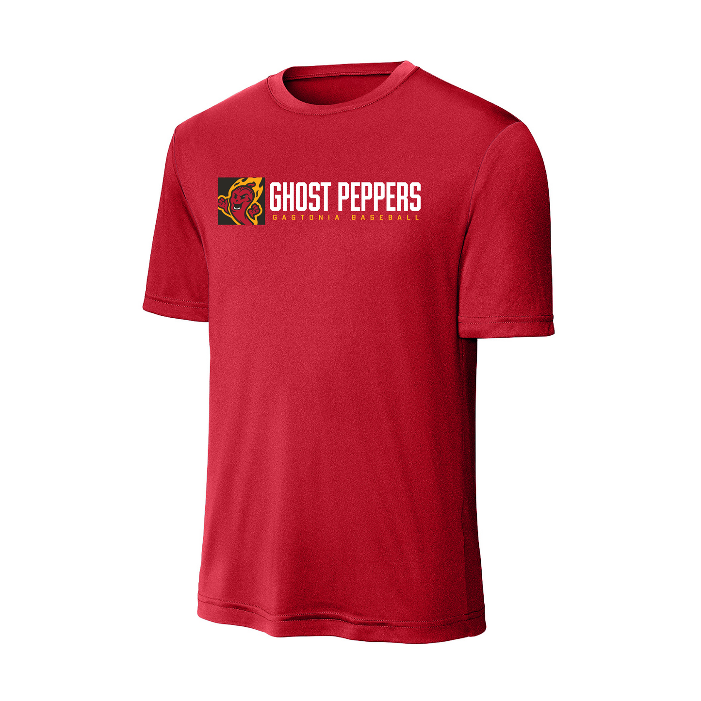 Gastonia Ghost Peppers Red Polyester Wicking Tee
