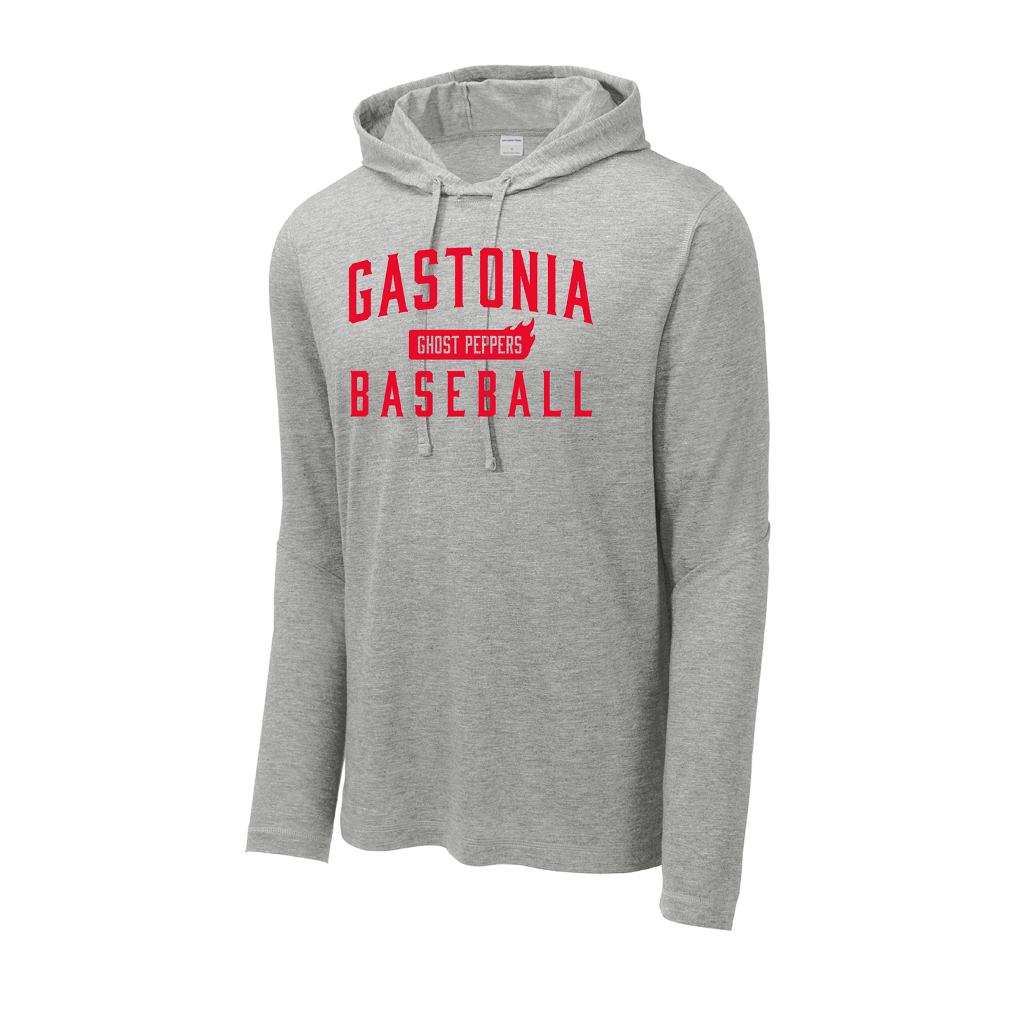 Gastonia Ghost Peppers Grey Tri-Blend Wicking LS Hoodie