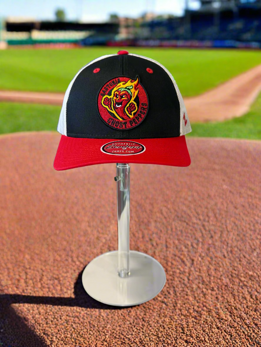 Gastonia Ghost Peppers Dakota Red/Blk Mesh Trucker Hat