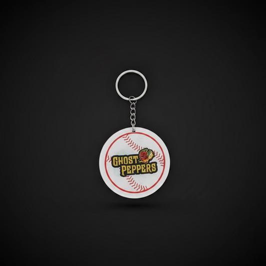 Ghost Peppers Acrylic Baseball Logo Keychain