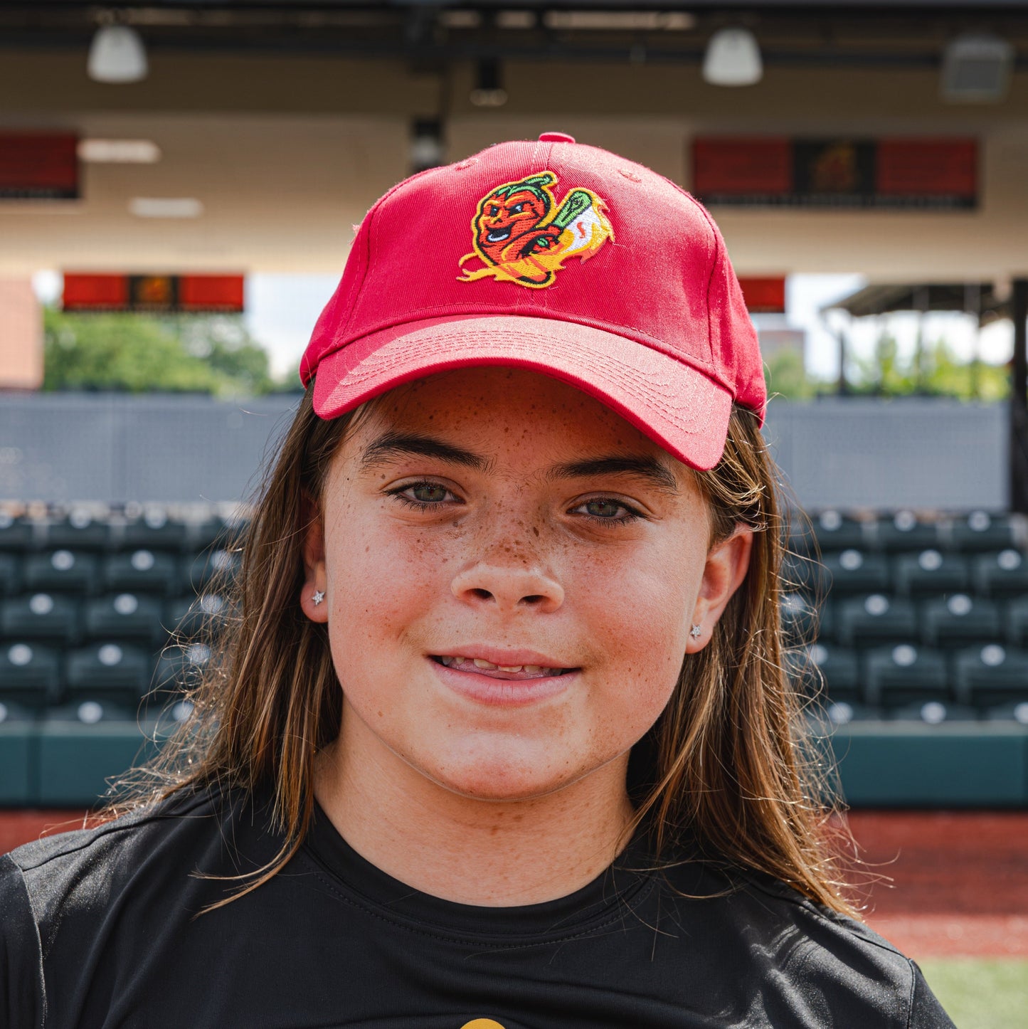 Gastonia Ghost Peppers Youth Red Bat Logo Twill Cap
