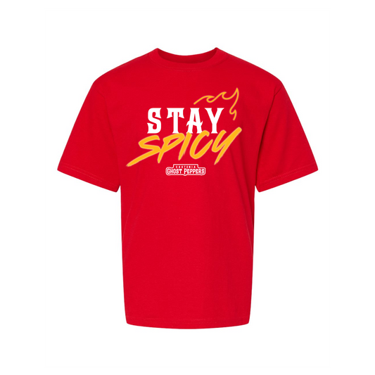 Gastonia Ghost Peppers Youth Red Stay Spicy Tee